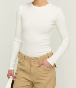 Adeline Long Sleeved Top In Soft White