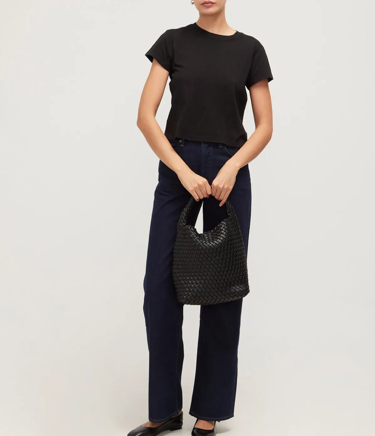 Adine Cropped Tee In Black