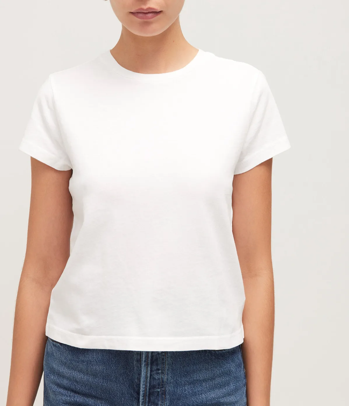Adine Cropped Tee In White