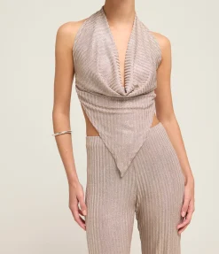 A-line Knit Pant In Antique Silver