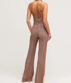 A-Line Knit Pant In Metallic Toffee