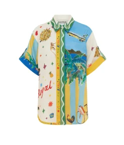 All Aboard Linen Shirt In Multi