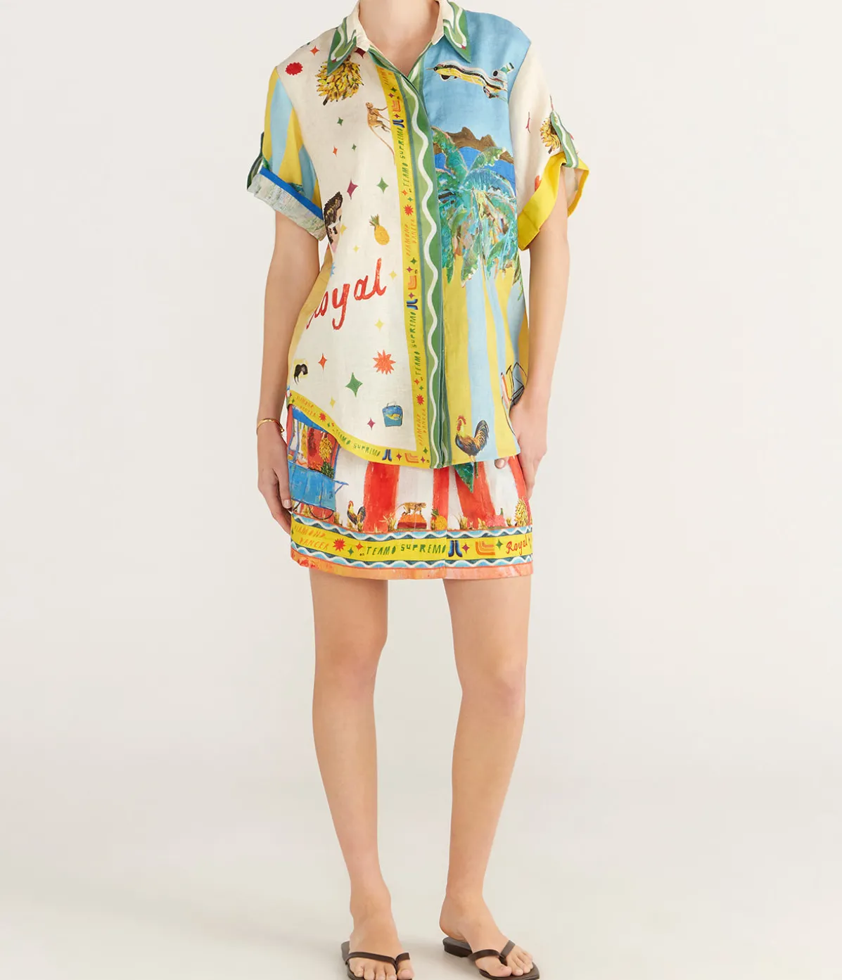 All Aboard Linen Shirt In Multi