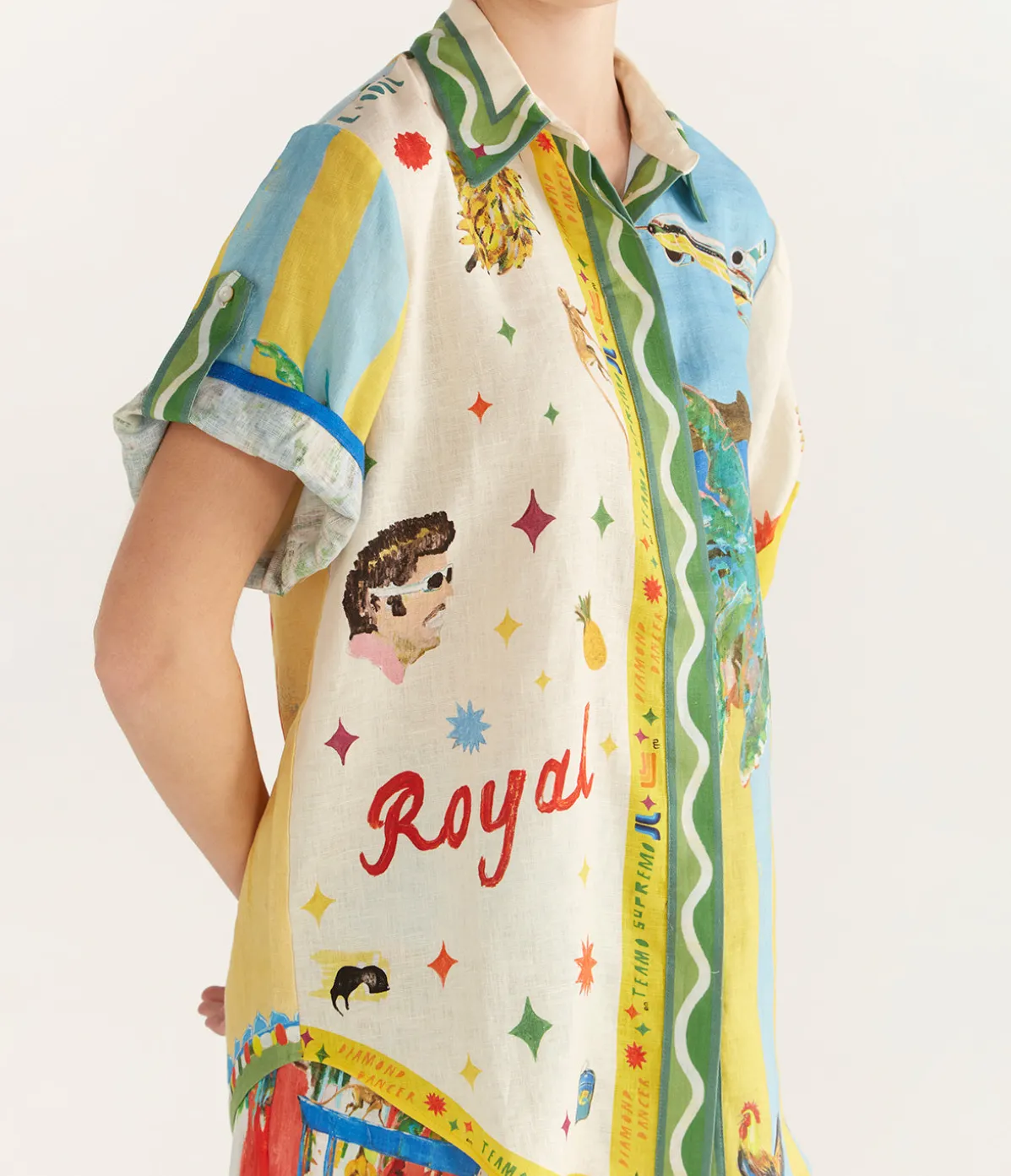 All Aboard Linen Shirt In Multi