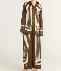 Allora Shirt In Moss Stripe