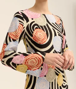 Alondra Long Sleeve Dress In Whirlpool Floral