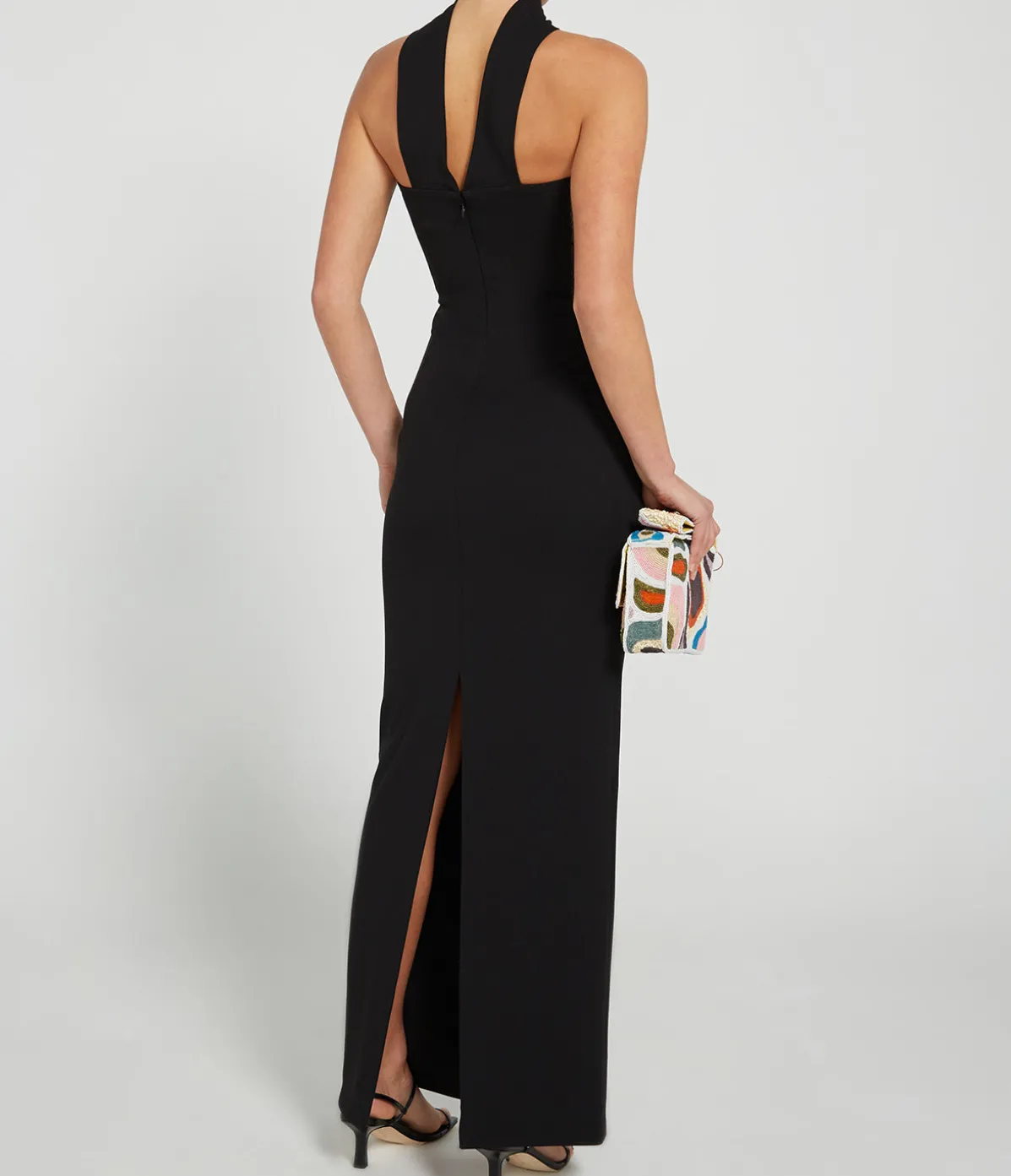 Amari Crepe Knit Strapless Dress In Black