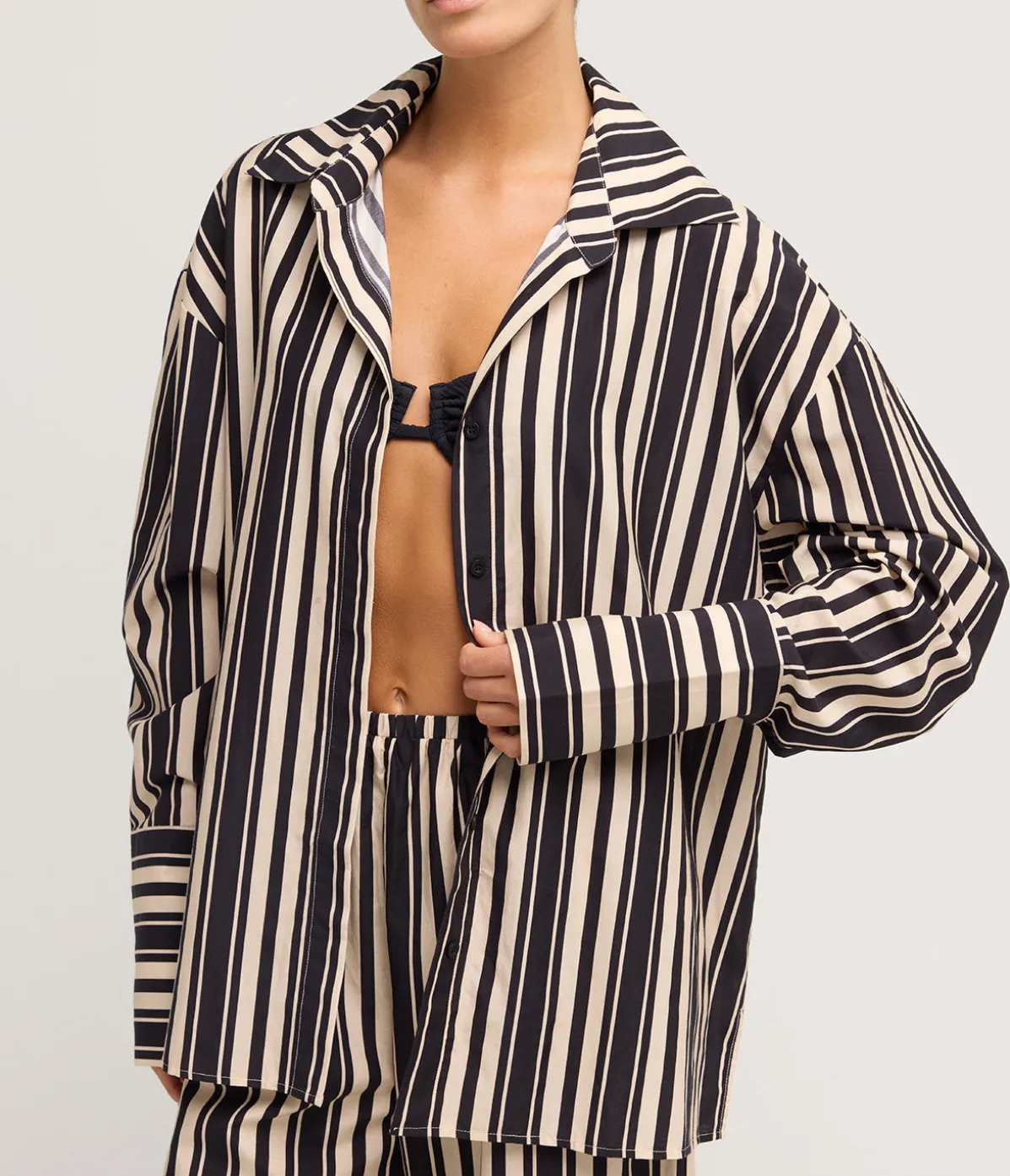Amelie Silk Blend Shirt In Cinque Stripe