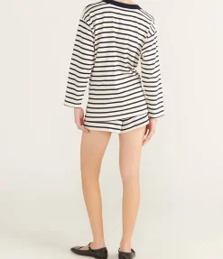 Archie Short In Navy And Cream Stripe