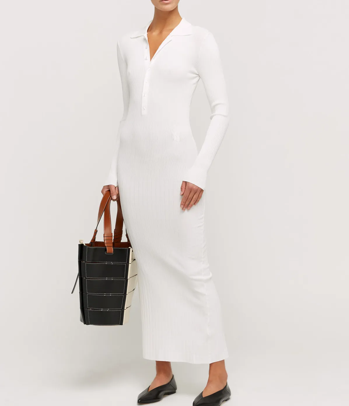 Aspen Knit Polo Dress In Crisp White