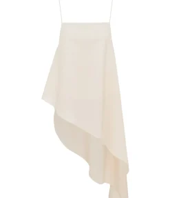 Asymmetric Tie Detail Top In Cream
