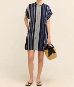 Athena Tunic Dress In Delos Stripe