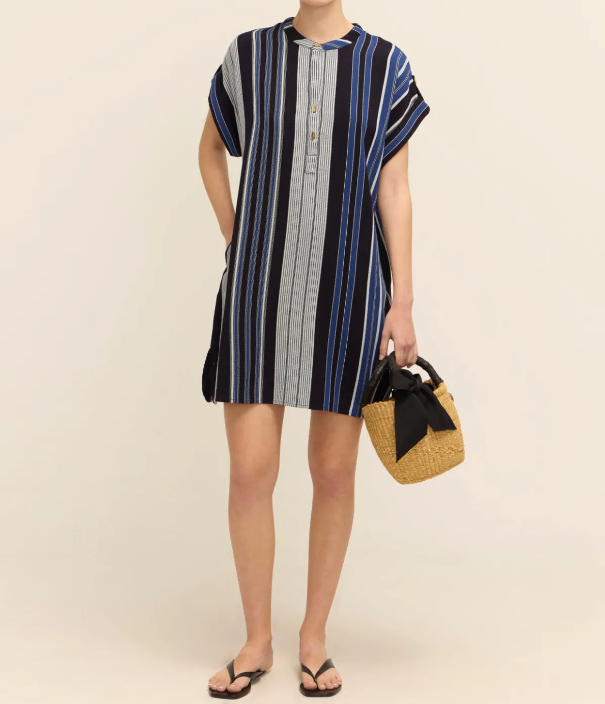 Athena Tunic Dress In Delos Stripe