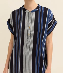Athena Tunic Dress In Delos Stripe