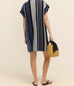 Athena Tunic Dress In Delos Stripe