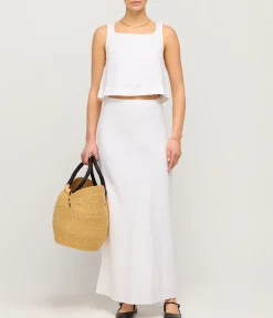 Aurora Linen Skirt In Ivory