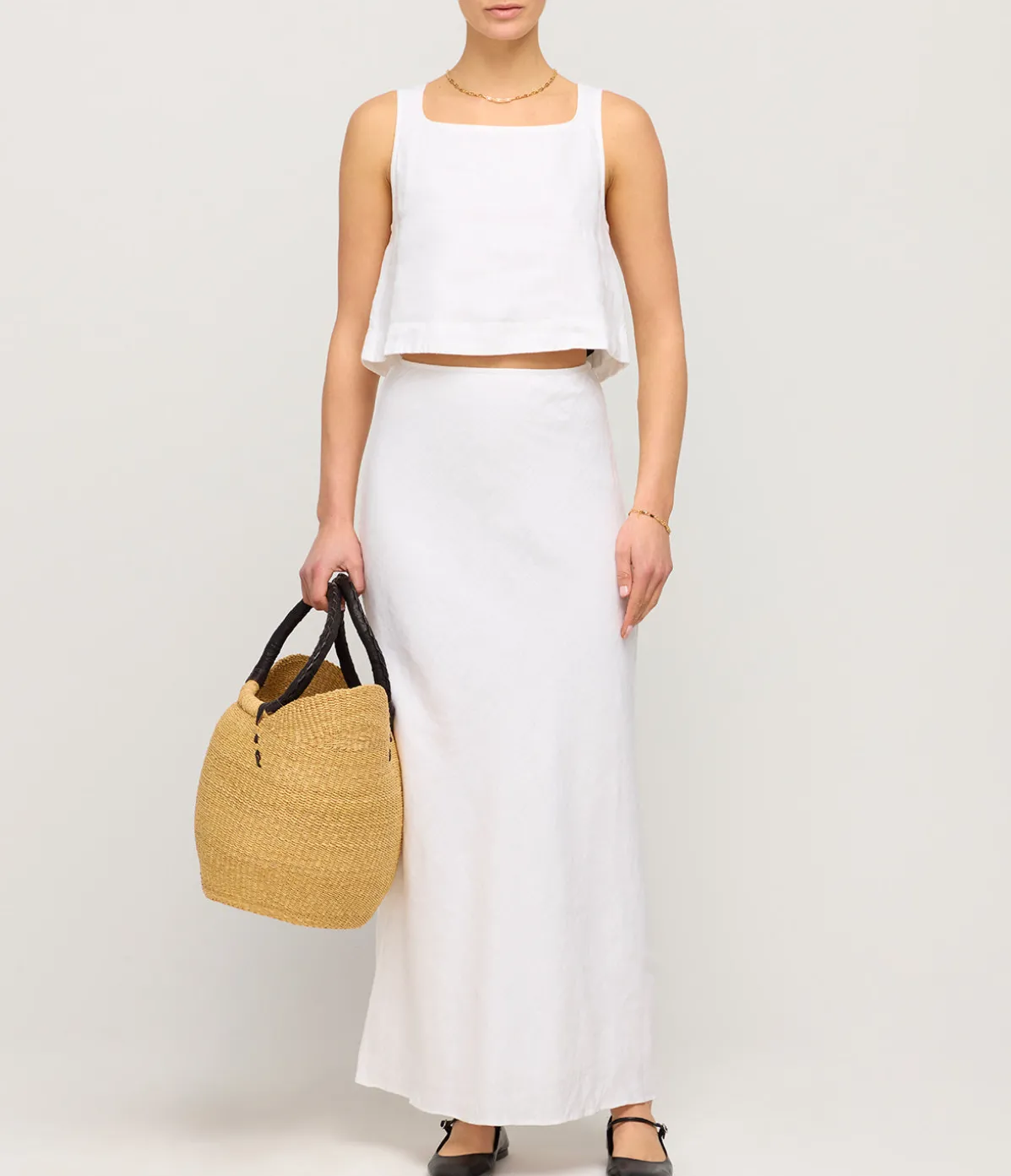Aurora Linen Skirt In Ivory
