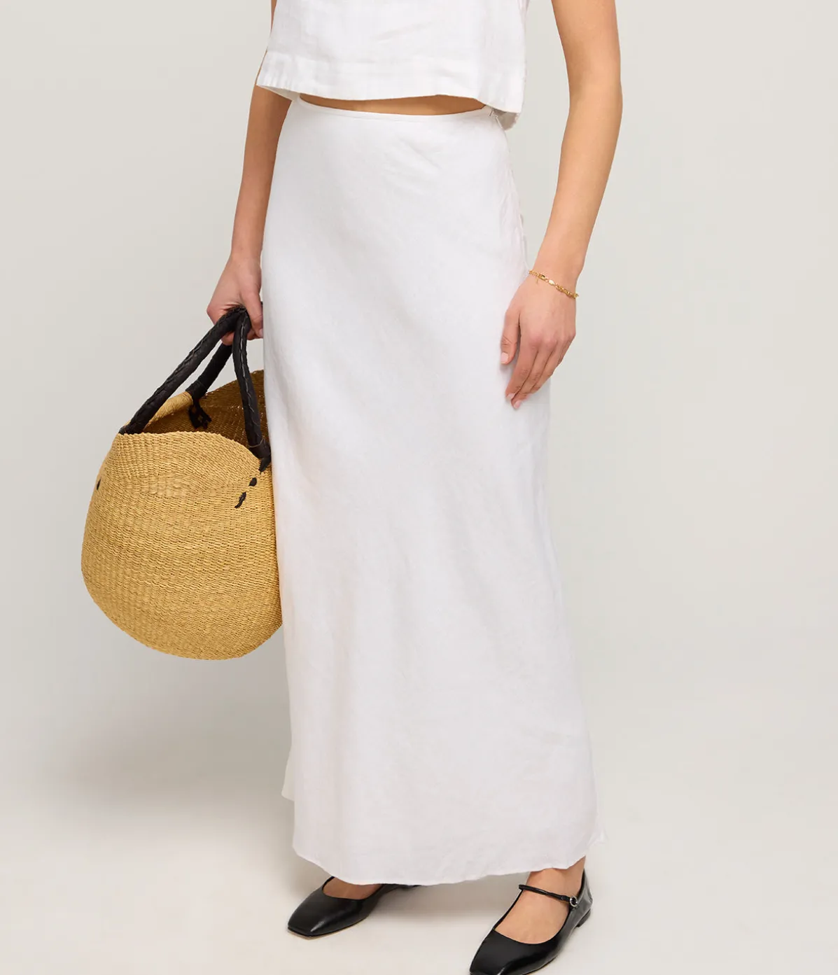 Aurora Linen Skirt In Ivory