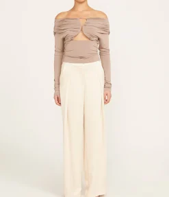 Axel Off Shoulder Top In Concrete