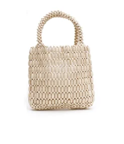 Beaded Bag In Bone
