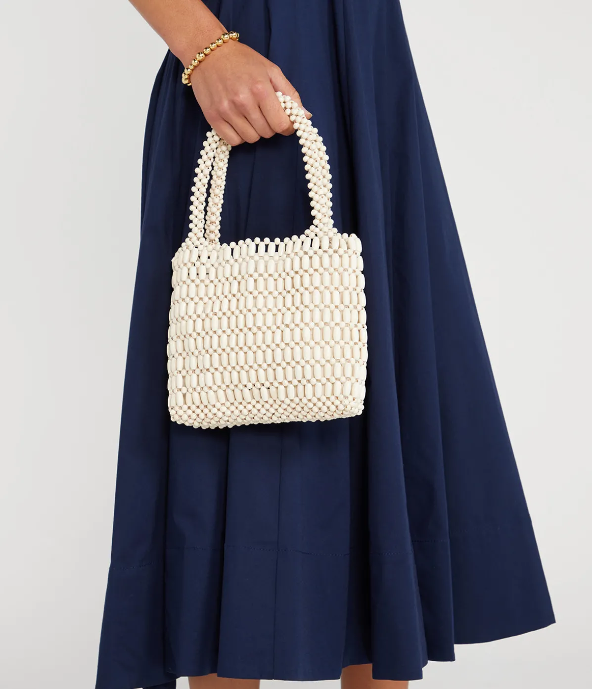 Beaded Bag In Bone