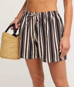 Beau Silk Blend Short In Cinque Stripe