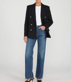 Becky Double Breasted Blazer In Black