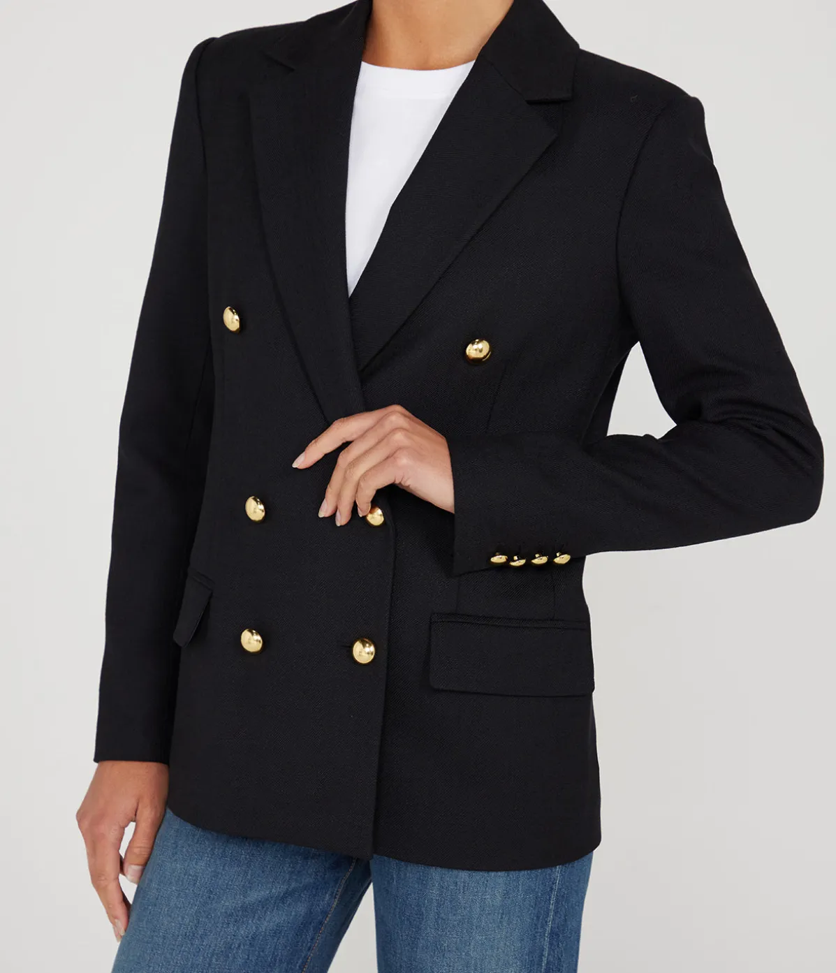 Becky Double Breasted Blazer In Black