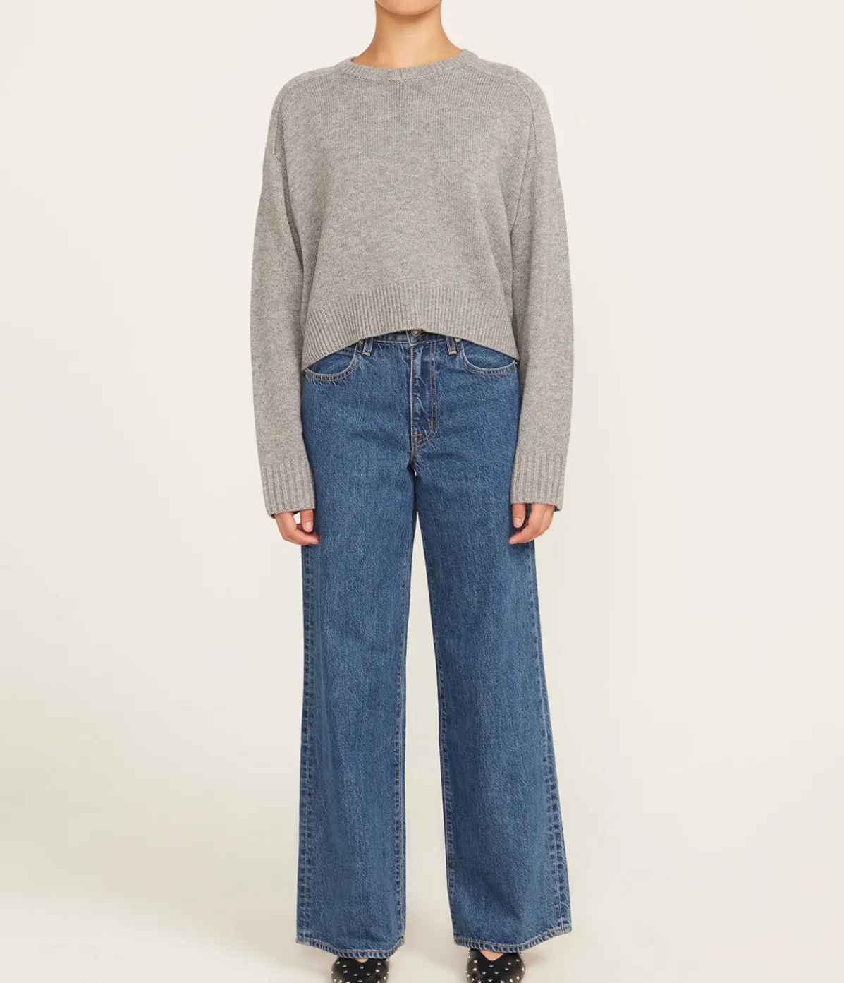 Bruzzi Cashmere Sweater In Grey Melange