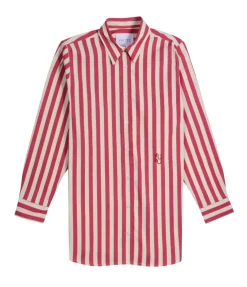 Buoy Striped Shirt In Red And Off White
