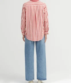 Buoy Striped Shirt In Red And Off White
