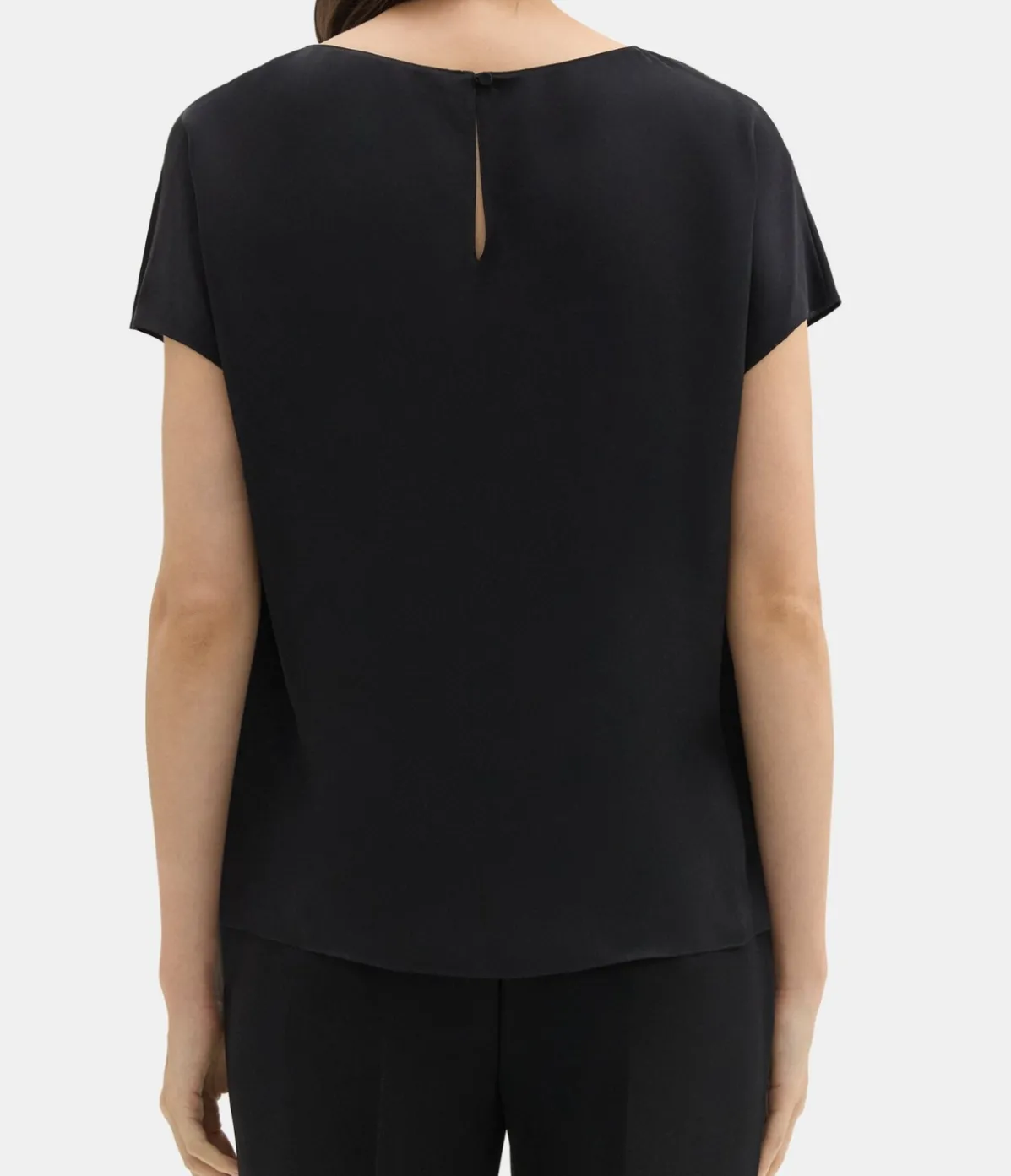 Cap Sleeve Shell Top In Black