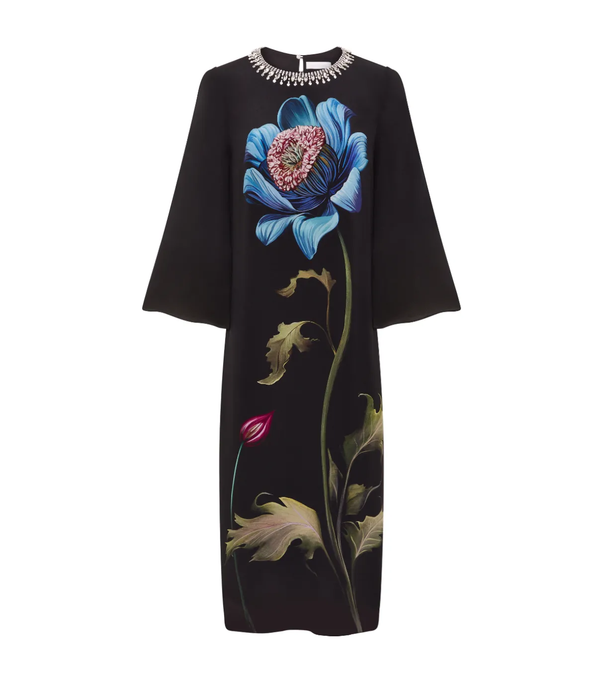 Capucine Crepe Dress In Painterly Flower