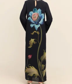 Capucine Crepe Dress In Painterly Flower