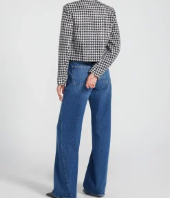Cara Jacket In Cream And Black Houndstooth