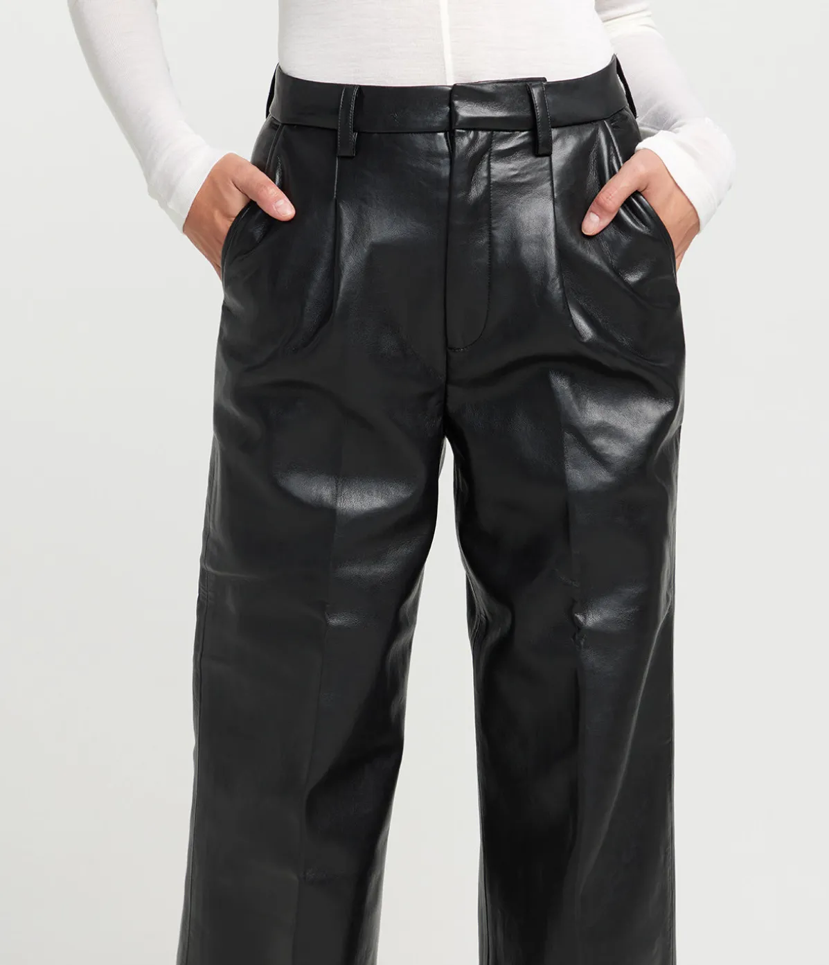 Carmen Recycled Leather Pant In Black