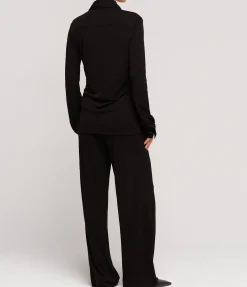 Carol Long Sleeve Jersey Shirt In Black