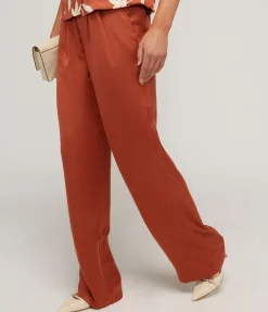 Carrie Silk Pant In Terracotta