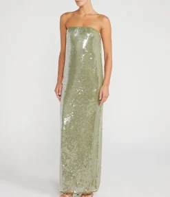Casey Strapless Dress In Garden Moss