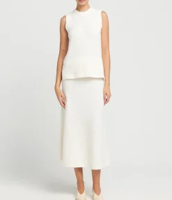 Celeste Cashmere Blend Skirt In Off White