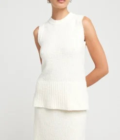 Celeste Cashmere Blend Tank In Off White