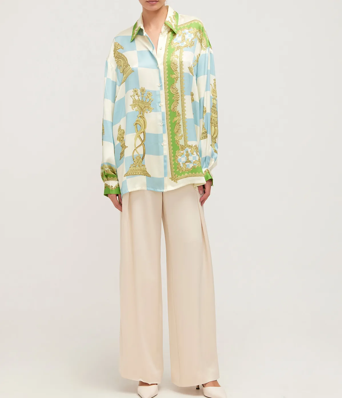 Checkmate Silk Shirt In Mulit