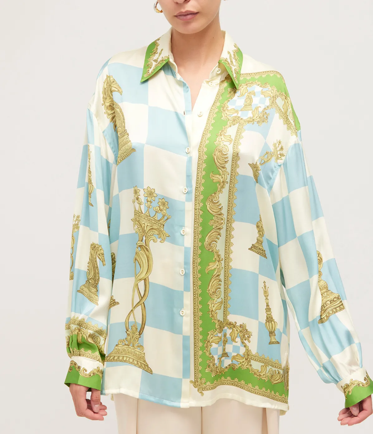 Checkmate Silk Shirt In Mulit