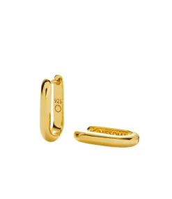 Classic Ovate Hoop Earrings In Gold