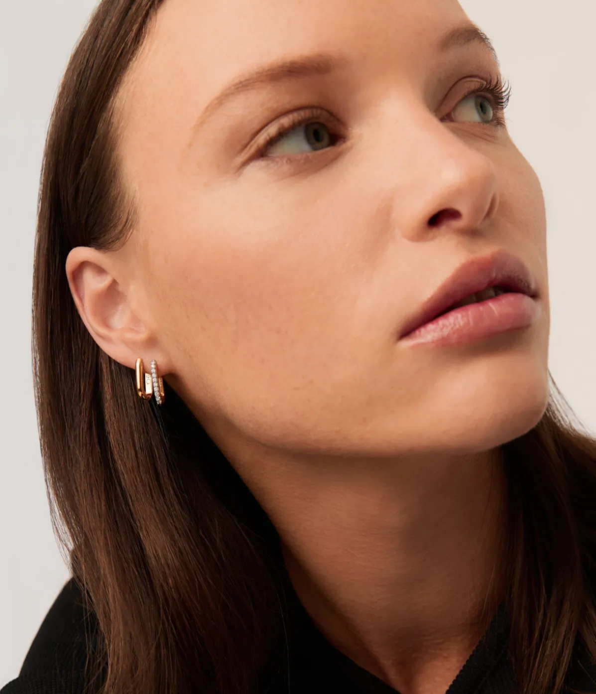 Classic Ovate Hoop Earrings In Gold