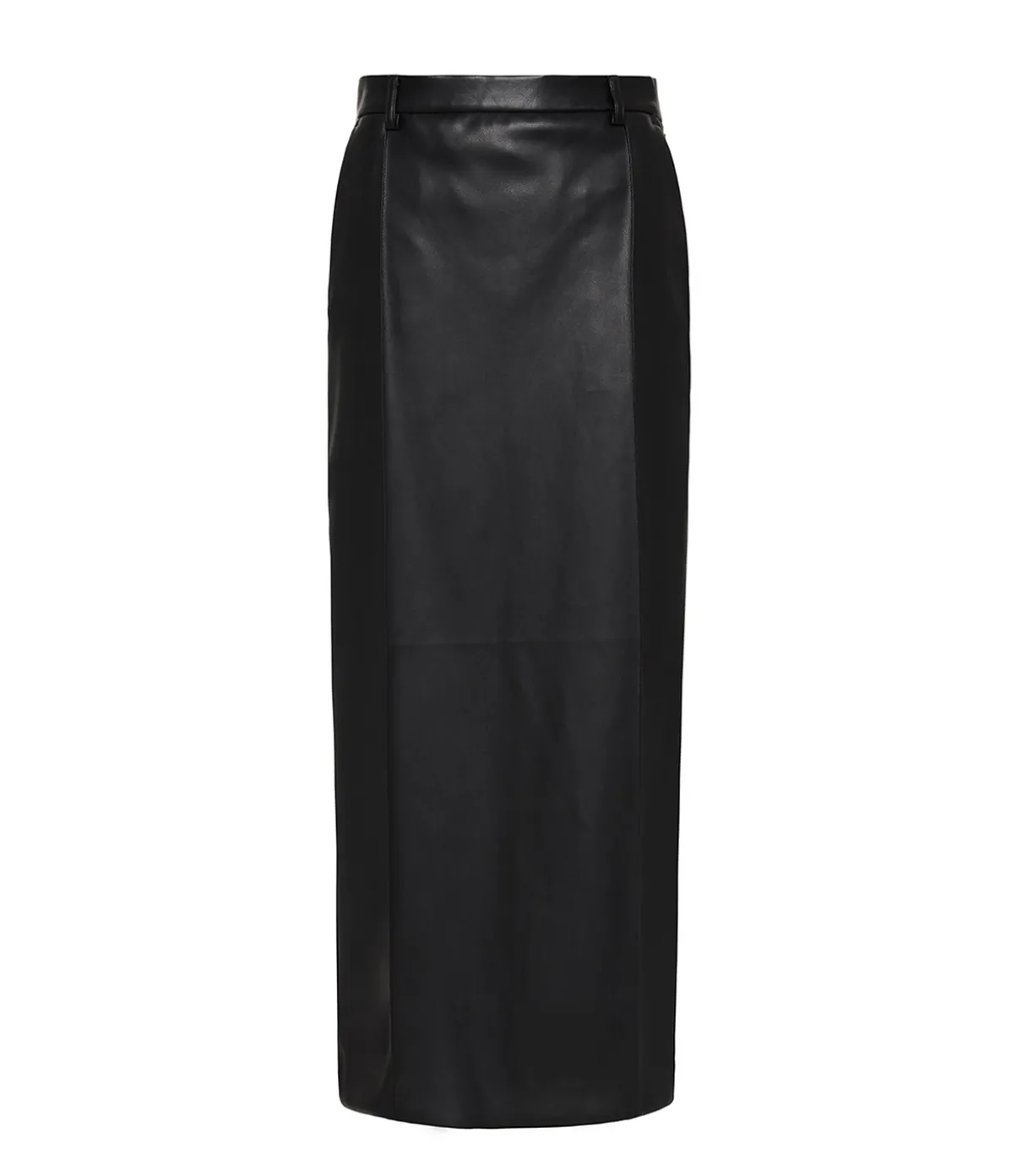 Classico Leather Midi Skirt In Black