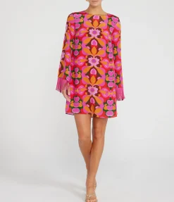Cocoa Crepe Mini Dress In Seventies Orange