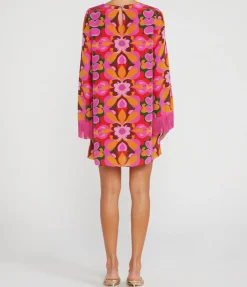 Cocoa Crepe Mini Dress In Seventies Orange