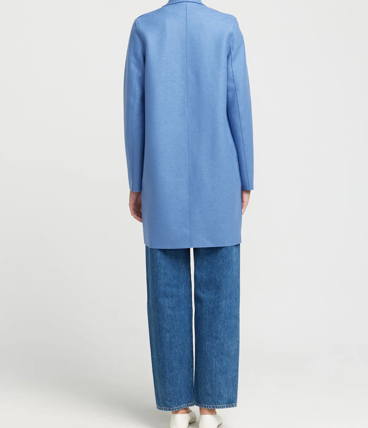 Cocoon Coat In Denim Blue