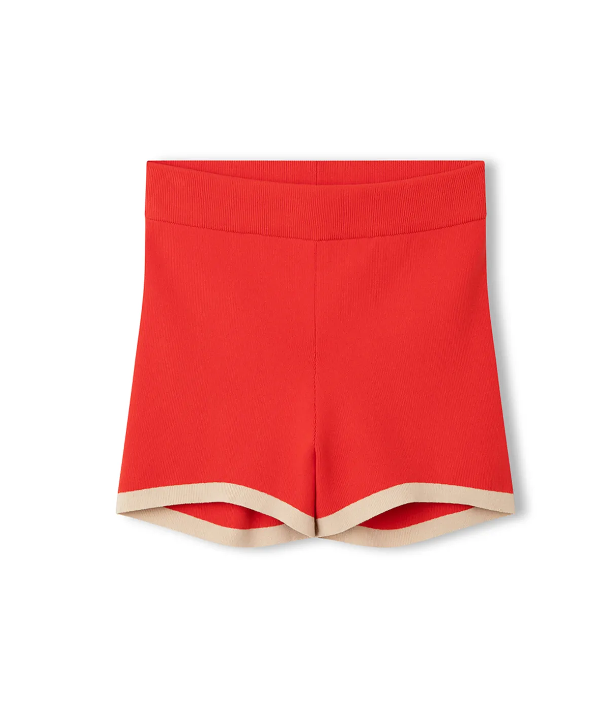 Contrast Knit Short In Chilli